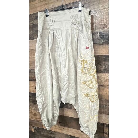 Desigual Y2K embroidered butterfly harem pants size 30 - Picture 8 of 8